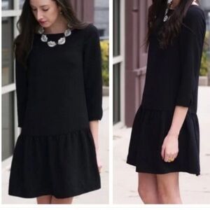 J Crew Black Drop Waist Dress